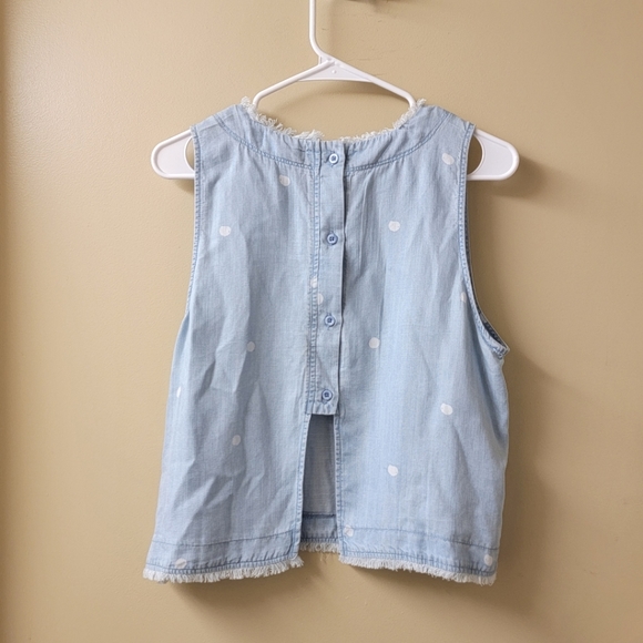 Anthropologie Cloth & Stone Polka Dot Chambray Button Back Tank Top Size Medium - Picture 4 of 7